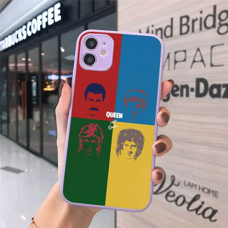 

Rock singer Freddie Mercury Queen Phone Case Matte Transparent for iPhone 7 8 11 12 s mini pro X XS XR MAX Plus cover funda