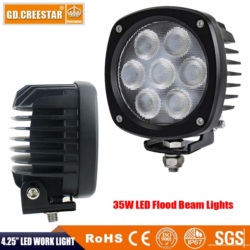 

For Agricultural LED Lights 4.25" x 4.25" 35W 50W Spread / Flood Beam Led Tractor work lights For John Deere, Case, Gehl,Komatsu