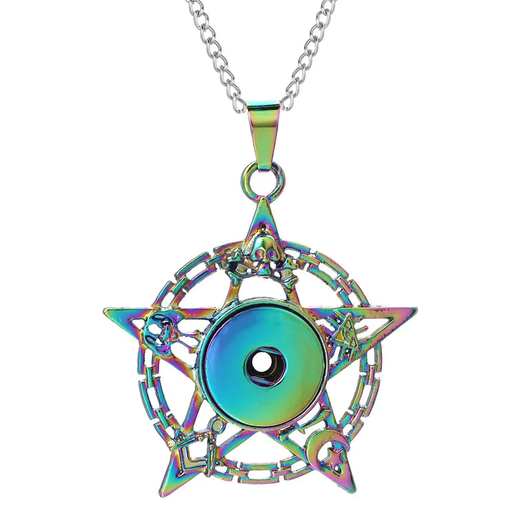 Новые стили металлических звёзд 18 мм кнопки ожерелья и подвески ювелирные