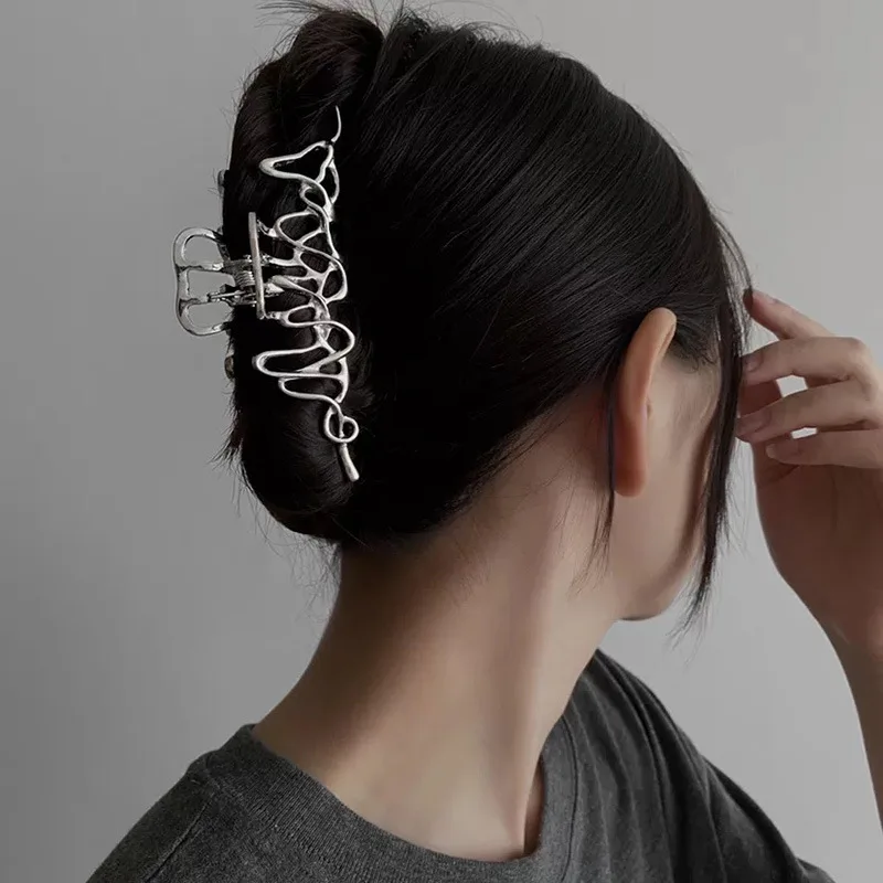 

Заколка-краб для волос женская, с геометрическим узором, в Корейском стиле, 2021