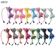 10Pcs/Lot 2021 NEW 4'' Glitter Bow Ribbon Hairband For Girls Woman Handmade Hair Bow Headband Chic Children DIY Hair Accessories (1)