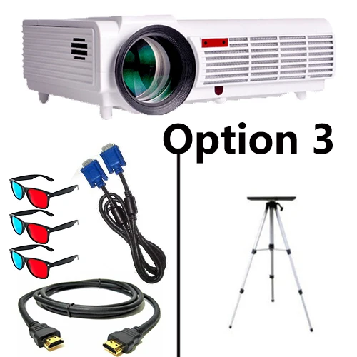 Option 3 Poner Saund светодиодный 96 светодиодный проектор 5500 люмен Full HD проектор 1080P с 10 м HDMI штативом USB VGA AV 3D Proyector lcd Vs bt96 m5 - Цвет: Option 3
