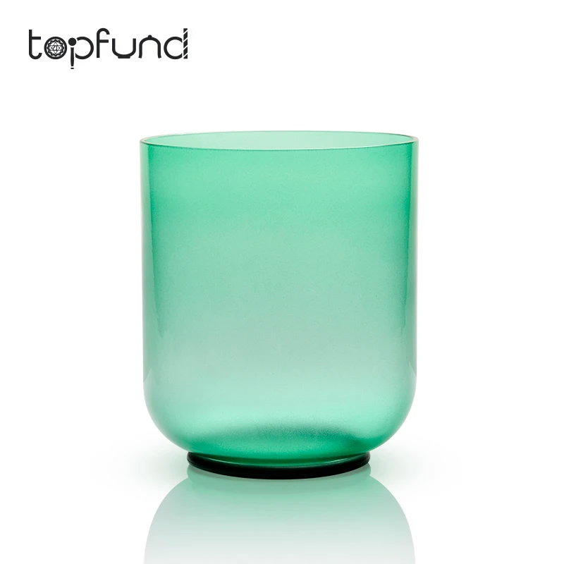 

TOPFUND Green Color Clear F Note Heart Chakra Quartz Crystal Singing Bowl 10''