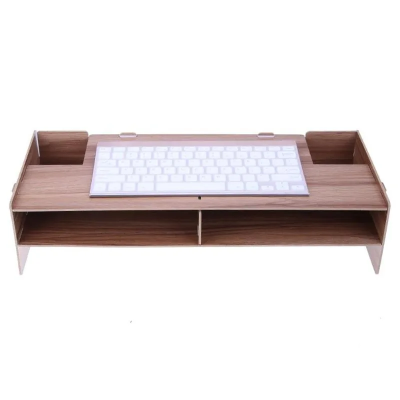 Прямая поставка деревянный органайзер для монитора компьютера Escritorio подставка