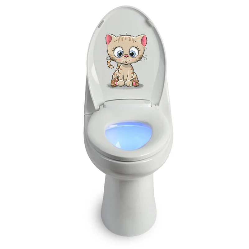 

18.8*24.3CM Lovely Cartoon Cat Wall Decor Decal Mural Creative Toilet Sticker T1-0025