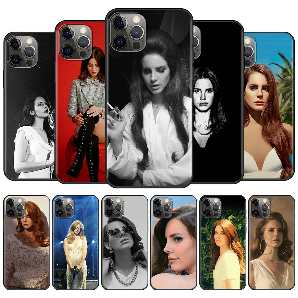 Phone Case For iPhone 13 12 11 Pro Max 12 13 Mini X XR XS Max 6 6S 7 8 Plus 14 SE(2020) Silicone Sexy Singer Model Lana Del Rey