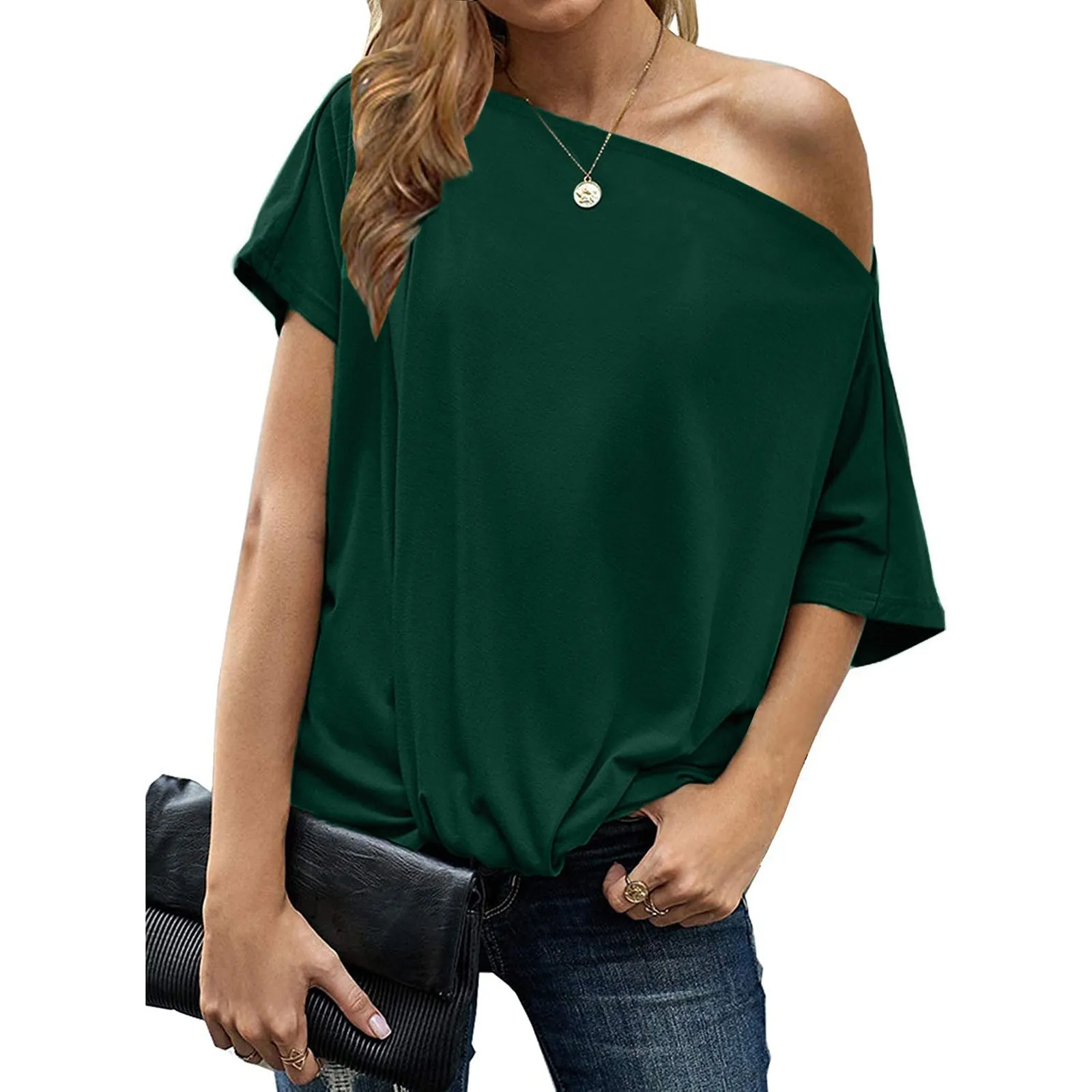 

Sexy Solid Cold Shoulder Blouse Loose Tops Casual Summer Ladies Top Tee Shirt Female Women Short Sleeve Blusas Pullover Tops