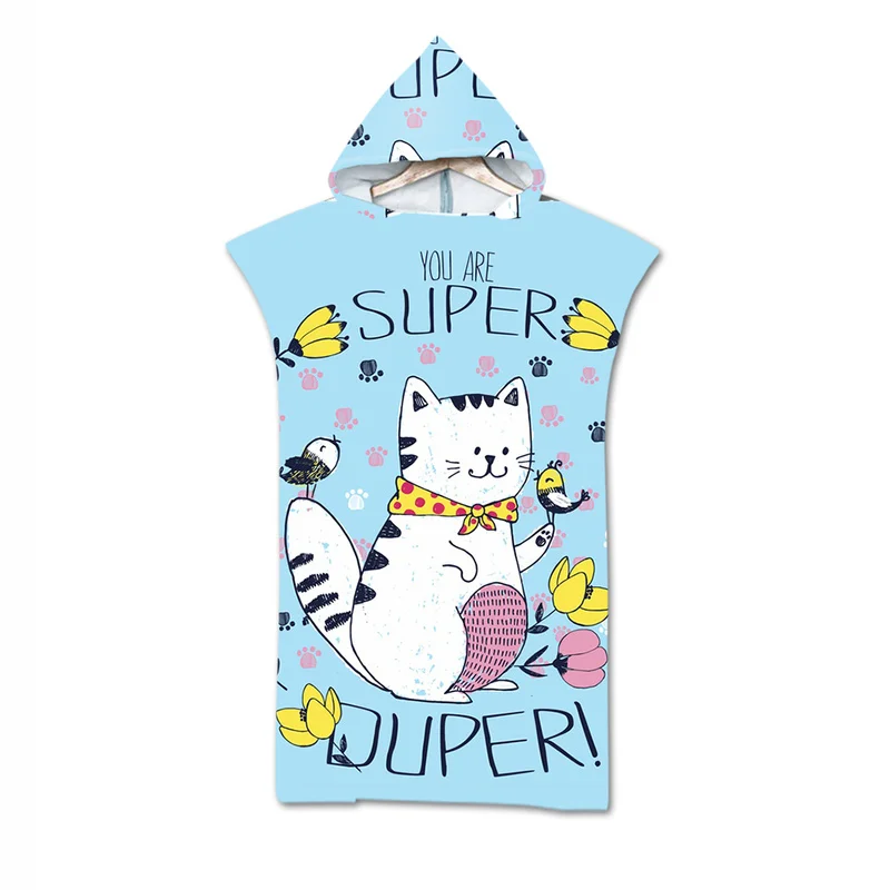 

Animals Microfiber Fabric Adult Bath Towels Beach Towel Changing Bathrobe Cloaks Hooded Swimming Pool Gym Fitness Bath Towels