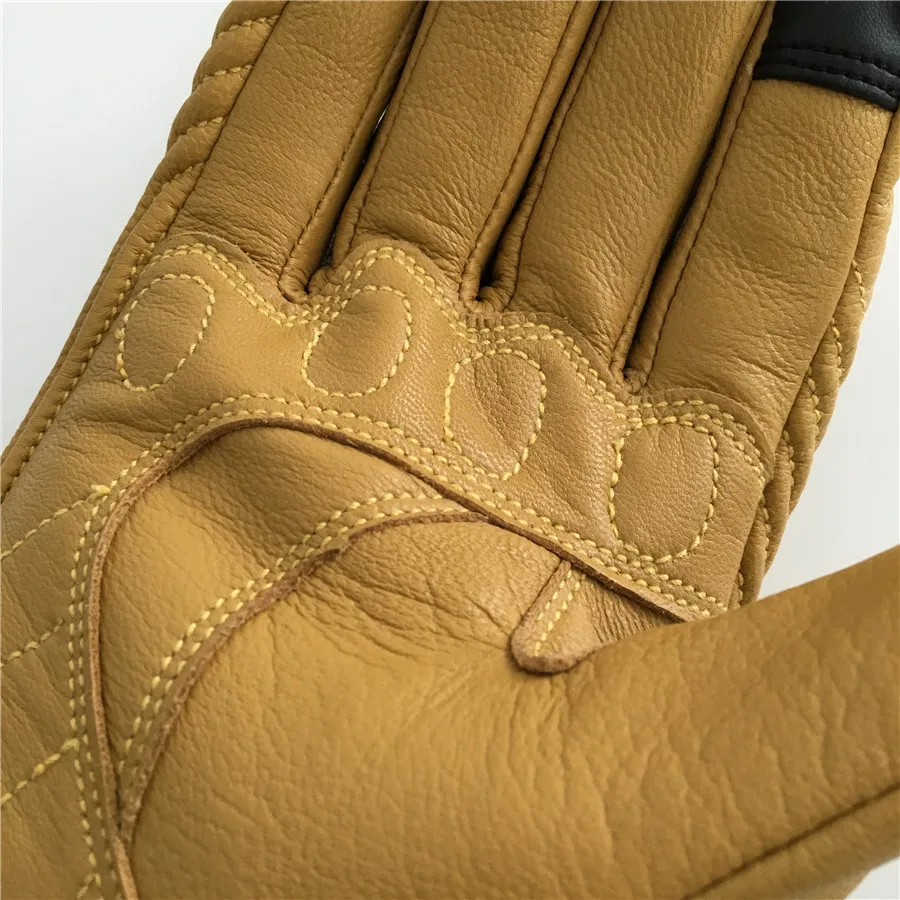 Винтажные Кожаные Мотоциклетные Перчатки мотоциклетные перчатки из натуральной