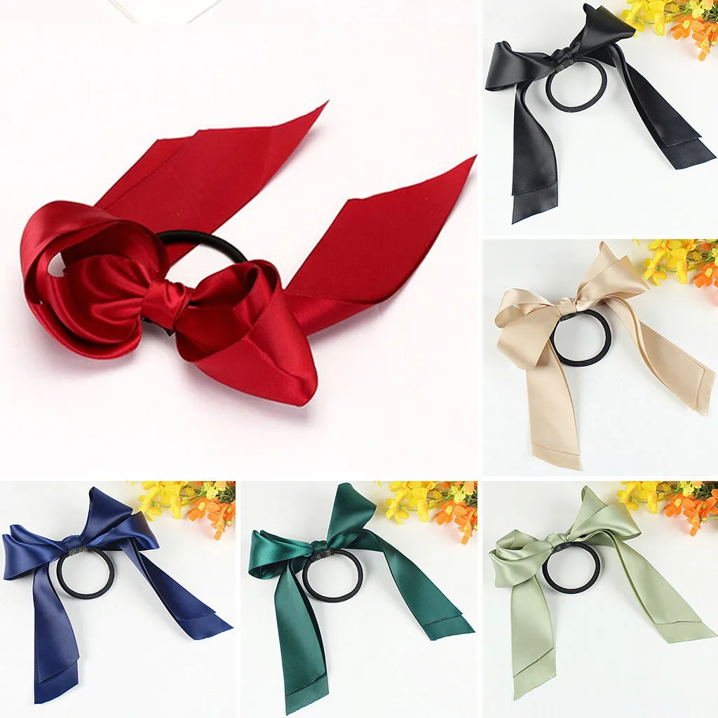 Бант стримеры кольцо для волос модная лента трикотажные резинки конский хвост
