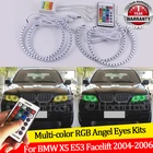 Для BMW X5 E53 Facelift 2004 2005 2006 16 цветов RGB Angel Eyes LED Halo Ring RF Wireless Control DRL
