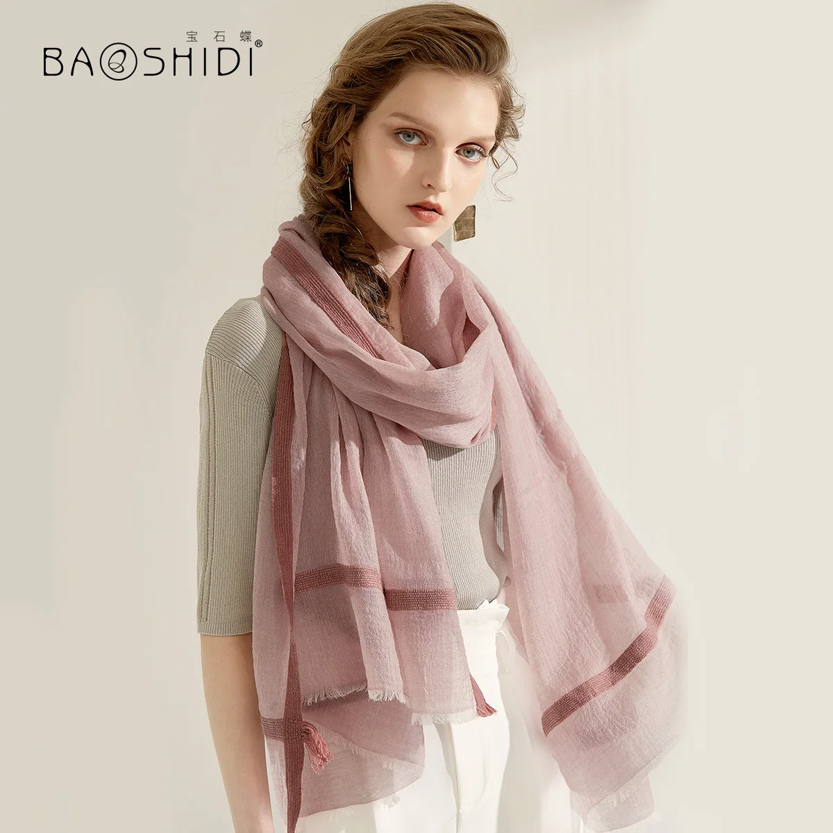 

★Jewel butterfly water soluble wool scarf women's autumn and winter literary shawl