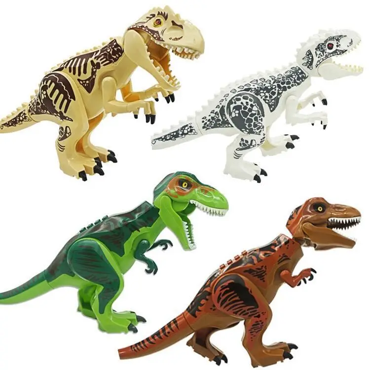 4 цвета динозавр Юрского периода мир тираннозавр рекс строительные блоки игрушки