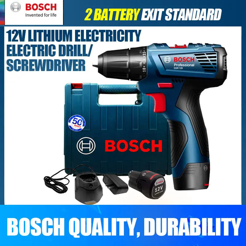 Bosch GSR 120-Li ручная дрель 12V литиевая дрель бытовой Мощность инструмент Отвертка - Цвет: GSR120-LI(2Battery)