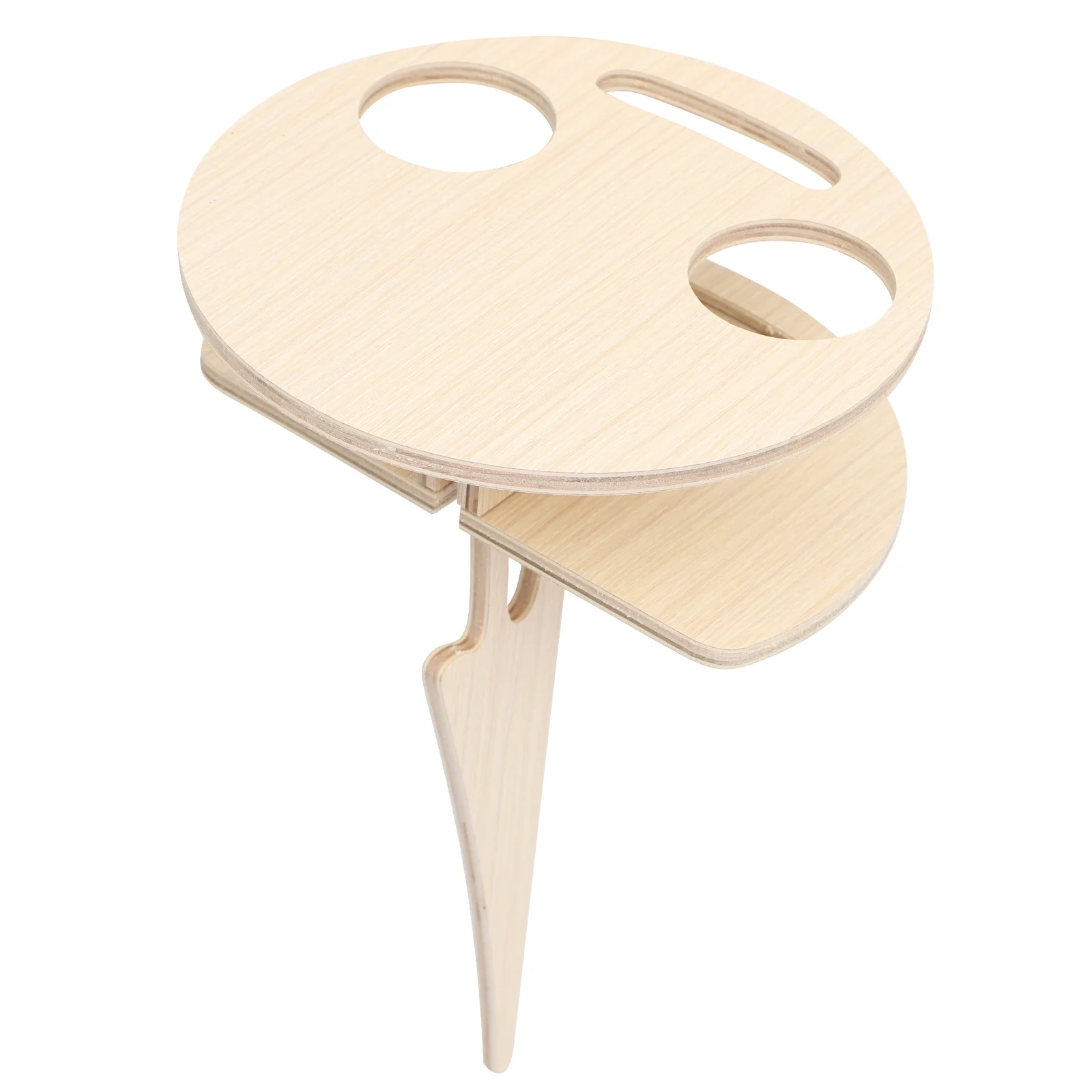 

Outdoor Portable Foldable Table Round Desk Mini Wooden Easy To Carry Rack
