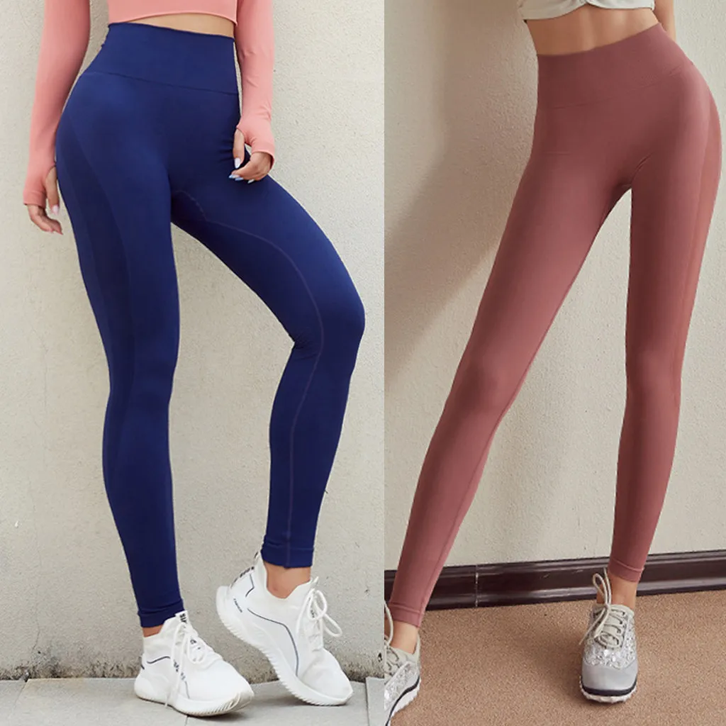 

Solid Yoga Pants High Waist Legging Tummy Control Seamless Energy Gymwear Workout Activewear Hip Lifting Trainning Wear 2021 A20