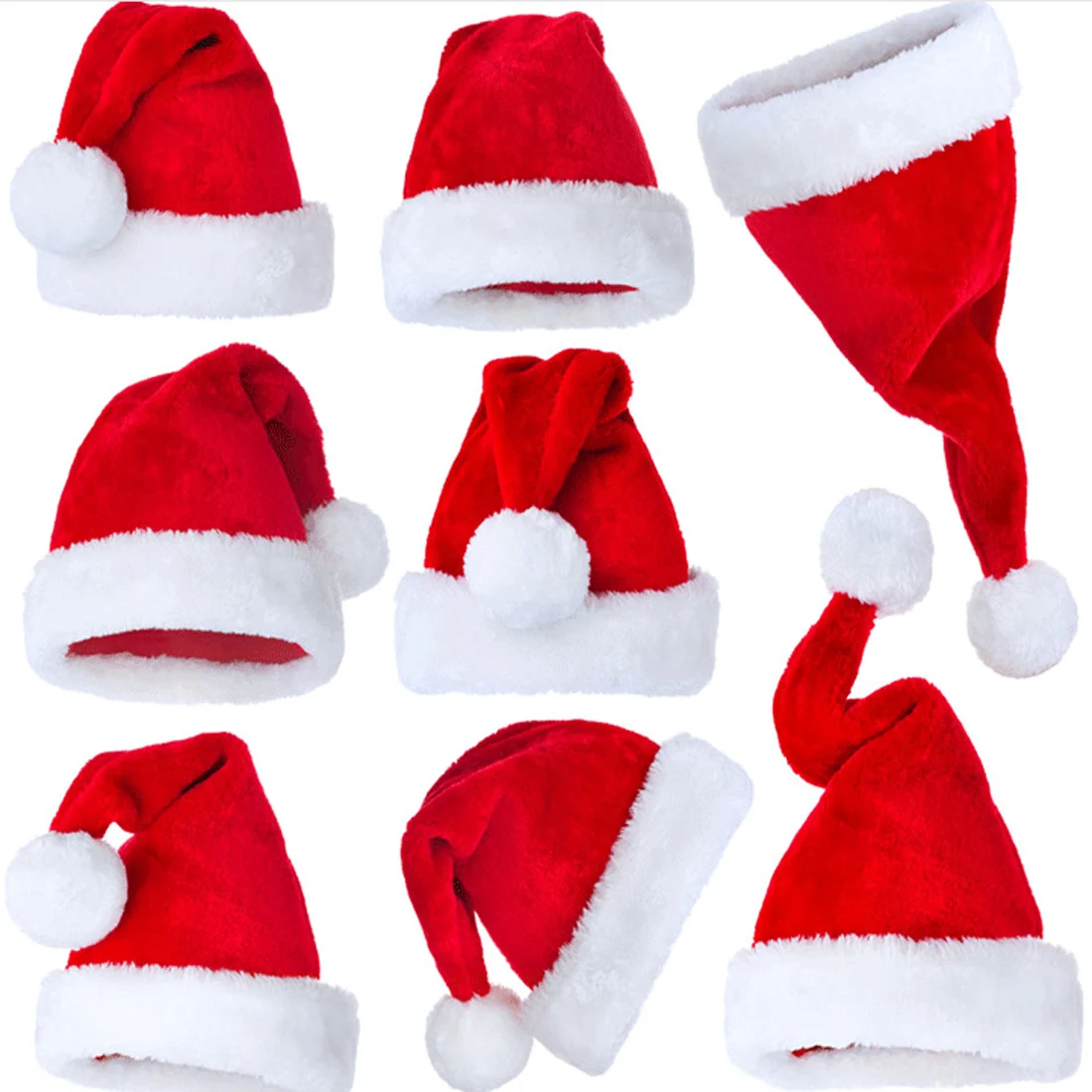 

Navidad New Year Thick Plush Christmas Hat Kids Christmas Decorations For Home Santa Claus Gift Warm Winter