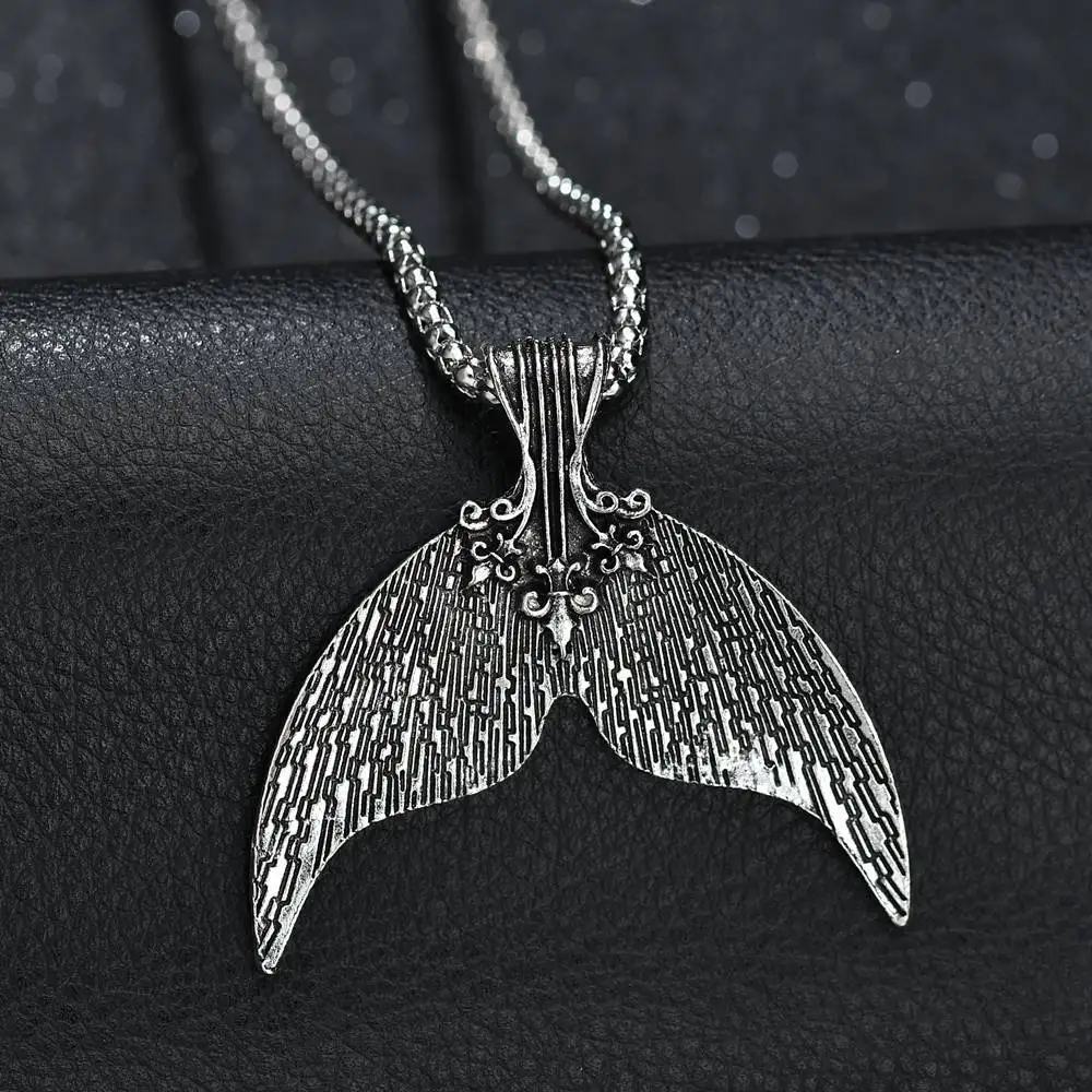 Женское этническое ожерелье винтажное с кулоном в виде хвоста русалки стиле панк