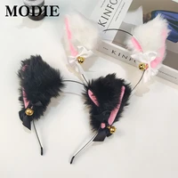 modie great quality headband black white hair hoop fur material cute cat ear styles hairbands party hair accessories for girls