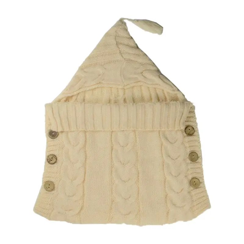 Одеяло вязаное крючком для новорожденных Теплый Пеленальный мешок сна Мягкий