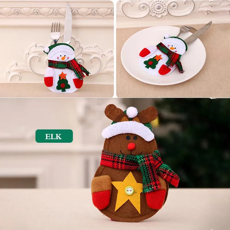 6 шт. Рождественская посуда держатель нож вилка набор Новый год сумка для посуды