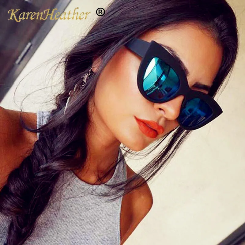 KARENHEATHER 2019 Новинка Ретро в форме кошачьих глаз солнцезащитные очки винтажные
