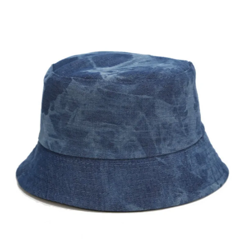 Джинсовая двухсторонняя Панама с галстуком краской Повседневная летняя пляжная