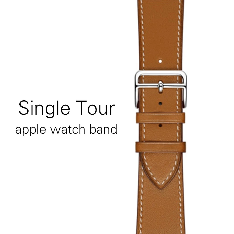 Kebitt, натуральная кожа, для мужчин и женщин, ремешок для apple watch, серия 5, 4, 3, 2, 1, iwatch, ремешок, 38, 40 мм, 42, 44 мм, ремень, одиночный тур, полосы - Цвет ремешка: Brown