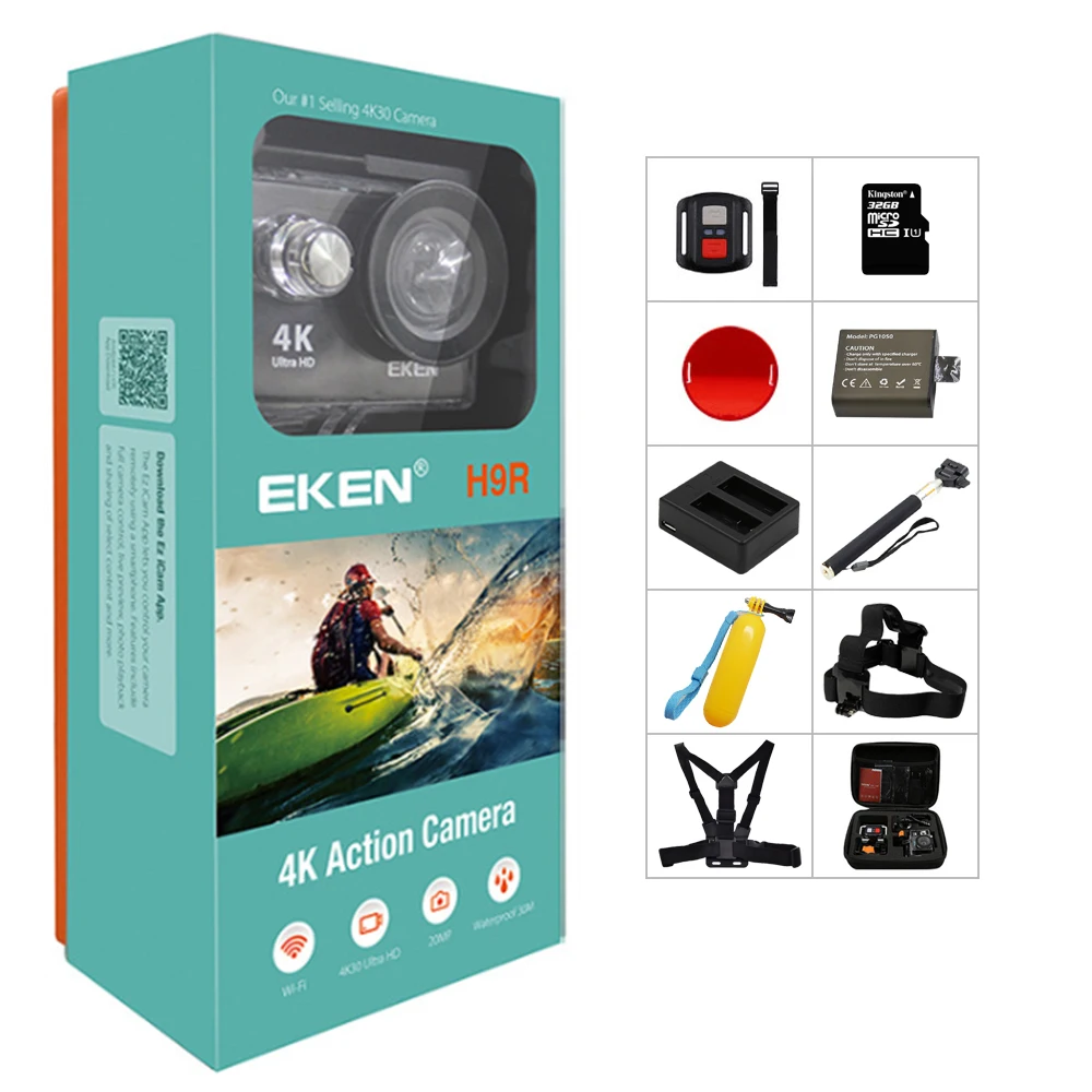 

HA Original EKEN H9/H9R Action Camera 4K Ultra HD 1080p/60fps Mini Helmet Cam WiFi Go Waterproof Pro Sport Camera Hero 7 Yi 4k