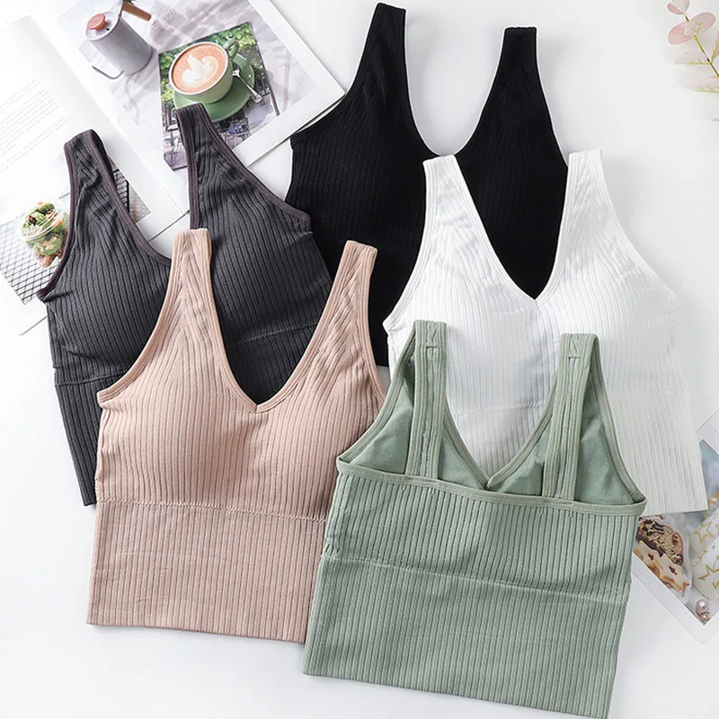 

New Classic V-neck No Steel Ring, Beautiful Back and Chest Sports Wear Women's Vest Seamless Temperament Bra
