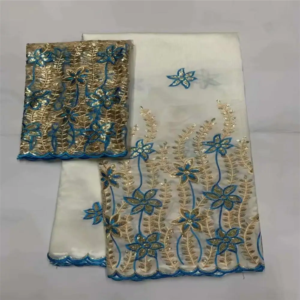 Африканский Джордж кружевная ткань с блузка индийский лимон зеленый французский