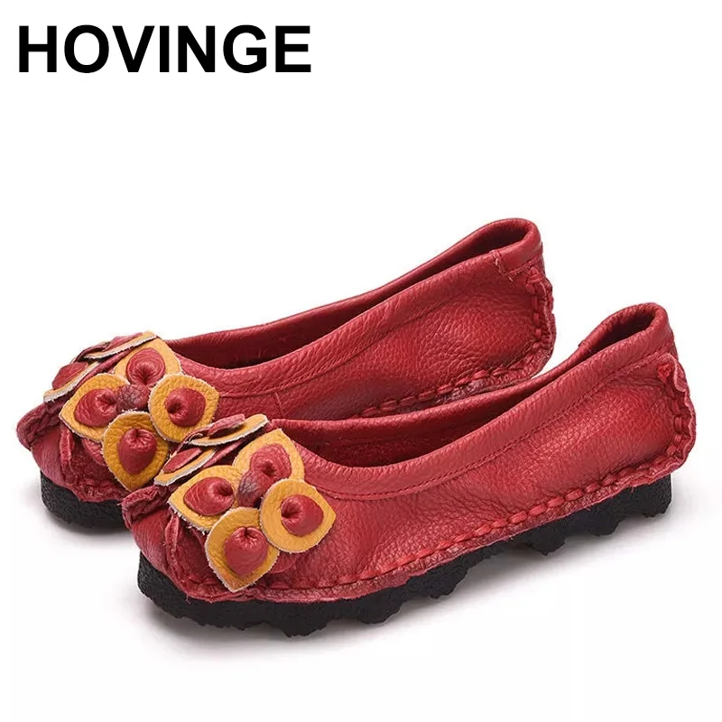 

Лоферы HOVINGESpring женские, туфли на плоской подошве из натуральной кожи, 41, летние, размера плюс