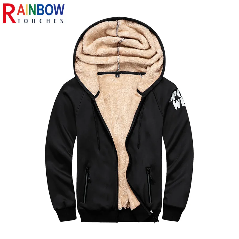 

Rainbowtouches 2021 Winter New Sports Men's Fashion Letter Printing And Plus Velvet Zipper Cardigan Hooded Jacket For Men