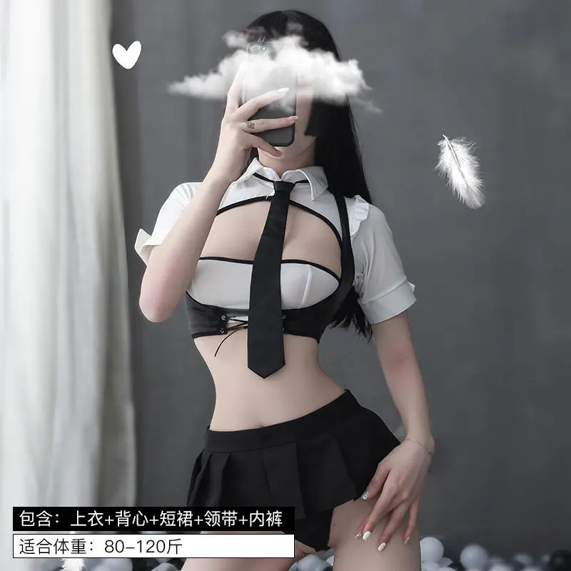 

Maid Dress Women Sexy Cosplay Lingerie Gathered Show Big Jk Transparent Uniform Suit Role Playing Charming Slutty Clothes Goth