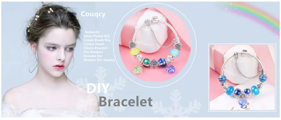 Couqcy Модные DIY Античные Подвески в виде звезды и сердца, оригинальные подлинные 925 серебряные бусины, подходят для Пандоры, подвески, браслеты и ожерелья