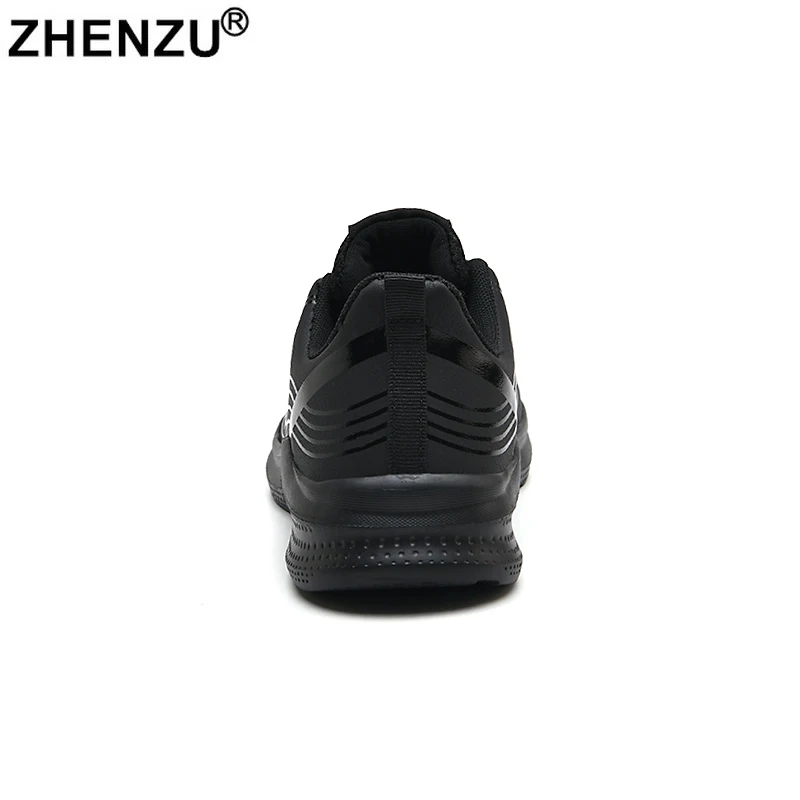 ZHENZU New Autumn Winter Leather Black Running Shoes Women Sport Chunky Sneakers Tennis Trainers Walking zapatillas de deporte