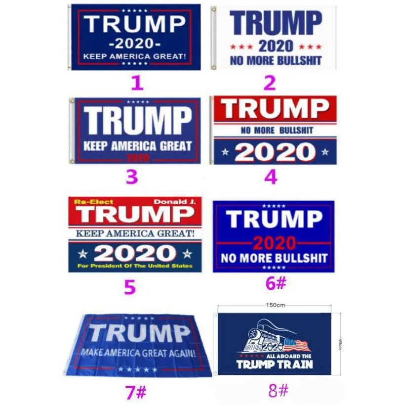 8 Styles Trump 2020 Flag Donald Trump Flag Keep America  Campaign Banner 90*150cm Garden Flags polyester banner HOT