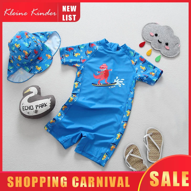 Купальный костюм для мальчиков один предмет с шапкой детский купальный принтом