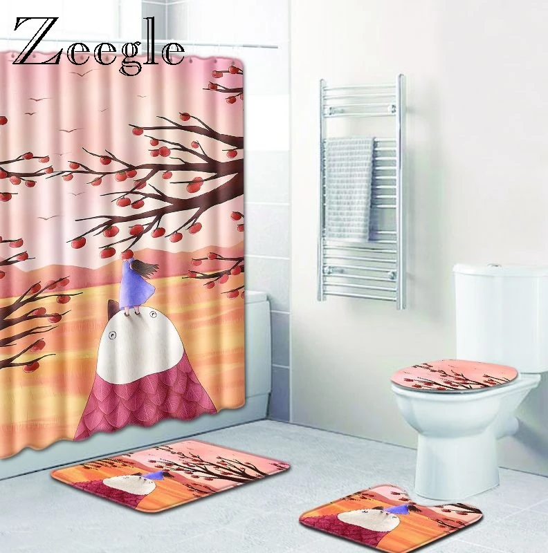 

Zeegle Shower Anti Slip Foot Mat Toilet Bath Rug Floor Mat Microfiber Bathroom Mat Water Absorption Rug Washable Soft Shower Mat