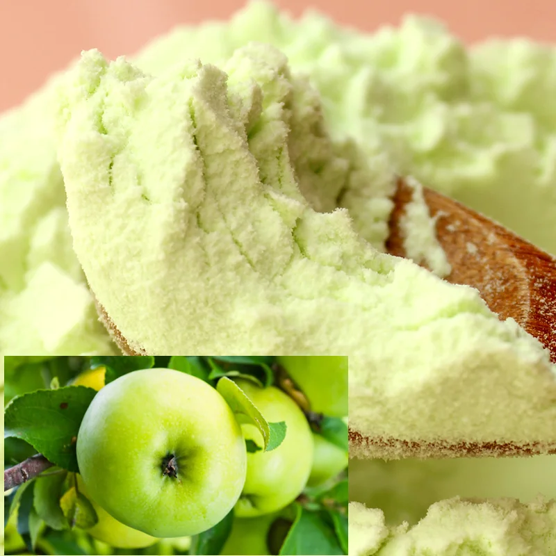 

Free shipping Freeze-dried Organic Green Apple Powder 100% pure natural without additives, edible coloring