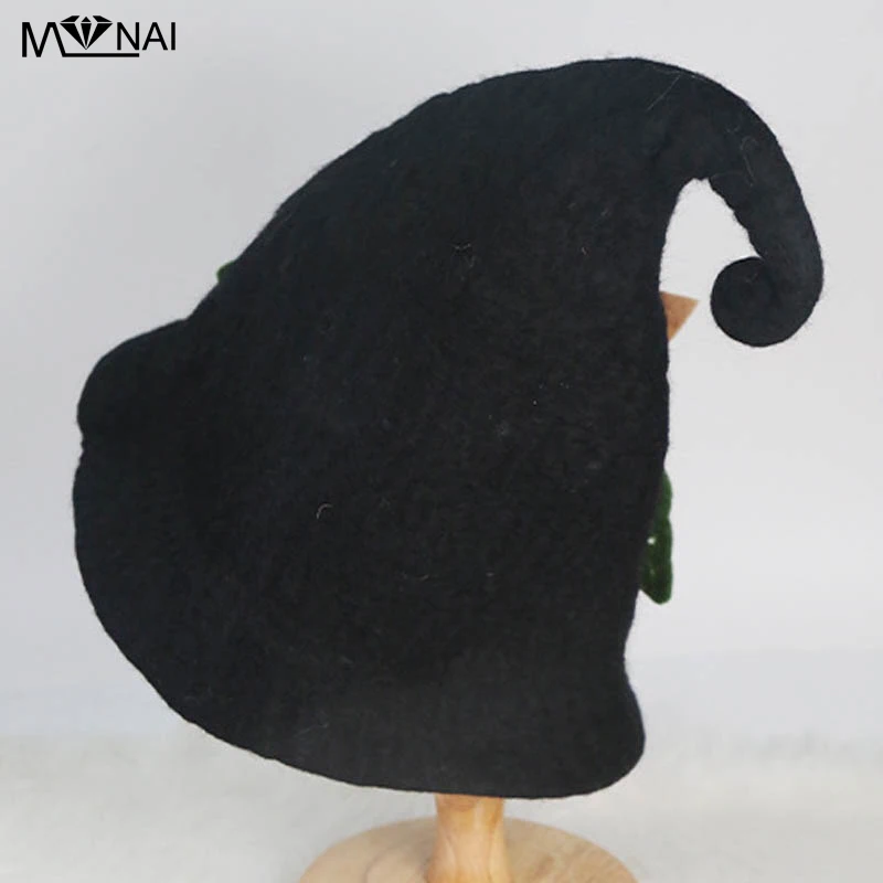 Женская шляпа креативный подарок Элегантная черная с прорезывателем шерстяная