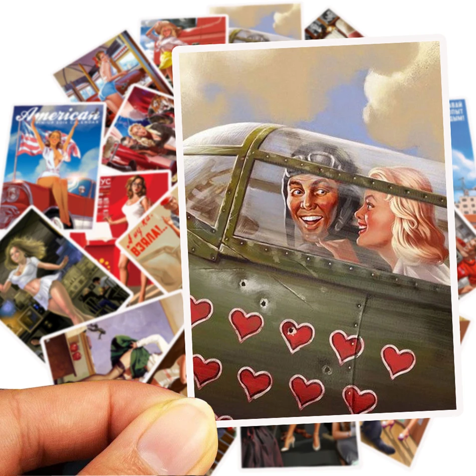 25 шт. смешанные второй мировой войны сексуальные наклейки Плакаты для девушек