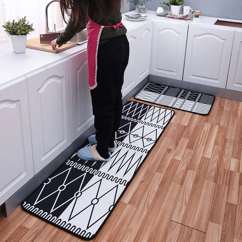 

Kitchen Mat Anti-slip Modern Area Rugs Living Room Balcony Bathroom Printed Carpet Doormat Hallway Bath Mat Washable Parlor Mat