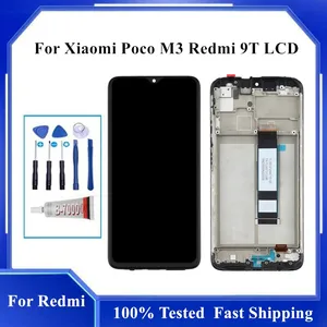 100% Tested 6.53" For Xiaomi POCO M3 LCD Display Screen Touch Digitizer
Replacement With Frame For Redmi 9T LCD Display Assembly