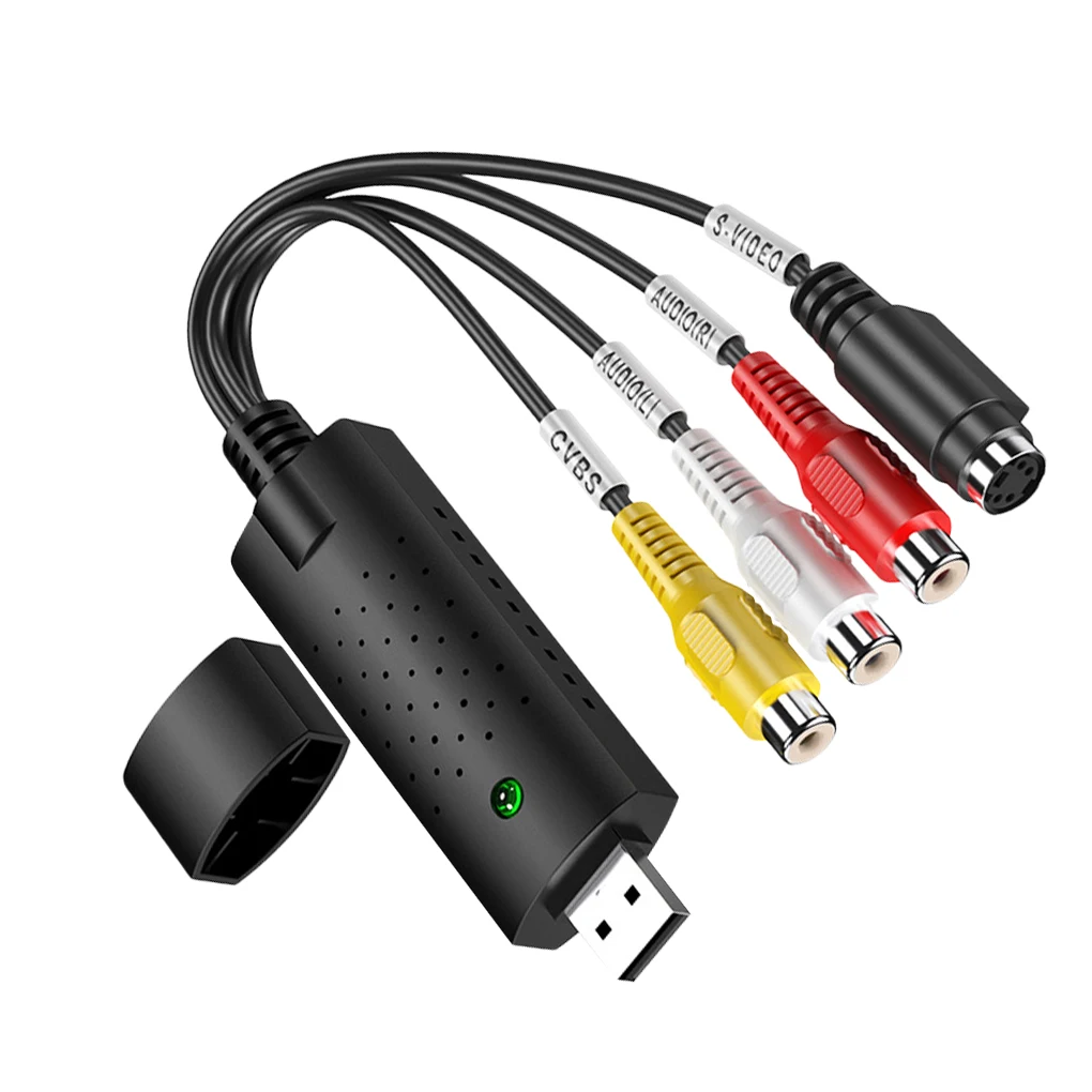 Black Easycap USB 2.0 Easy Cap Video TV DVD VHS DVR Capture Adapter Easier Device Support Win10 | Безопасность и защита