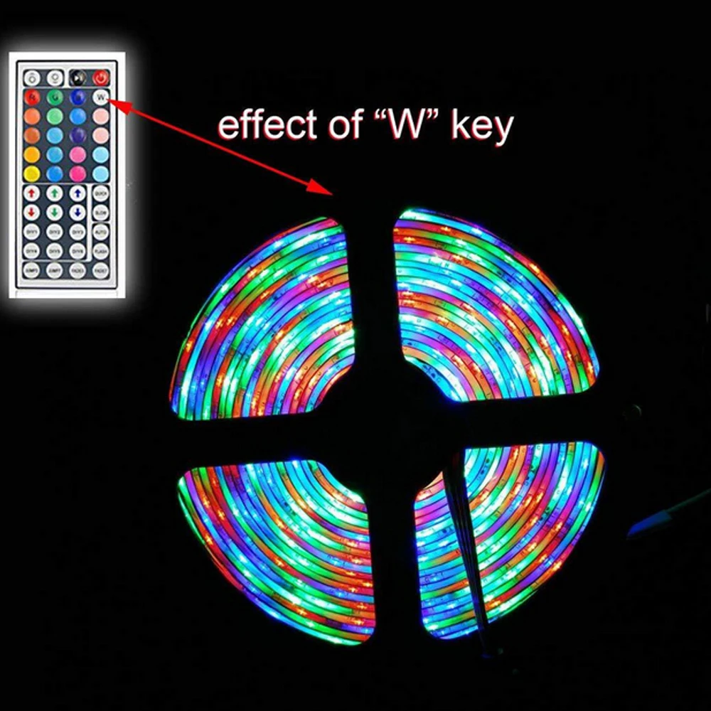 

3528 SMD RGB LED Strip Light Flexible Lamp 5M/10M + 44-Key IR Remote Controller Color Changing Soft Light Belt