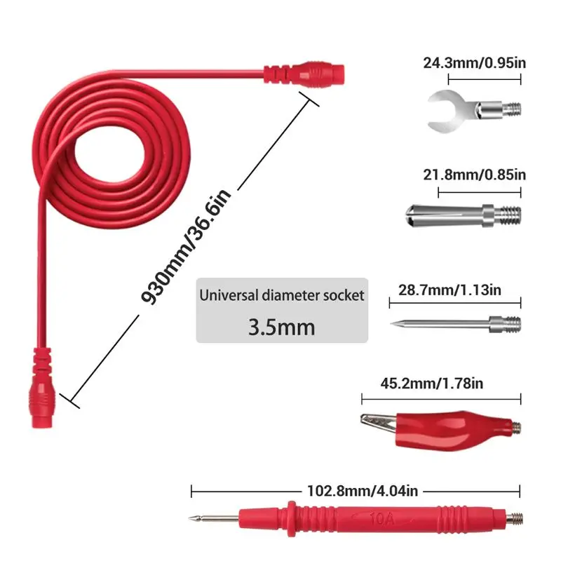 

16pcs Universal Digital Multimeter Probe 90cm Needle Tip Probe Test Leads Alligator Clip Wire Pen Cable Assortment Kit