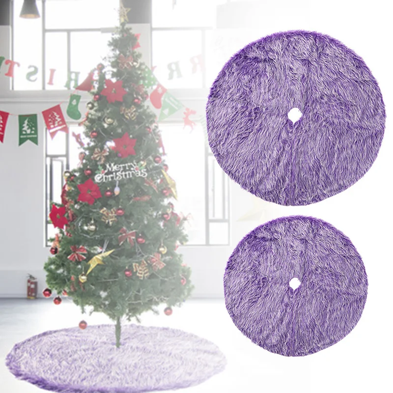 Фиолетовый снег плюш Рождественская елка юбка база напольные Подставки Коврик