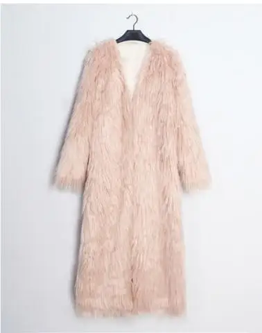 Женская куртка с длинным плавающим мехом пальто большого размера из