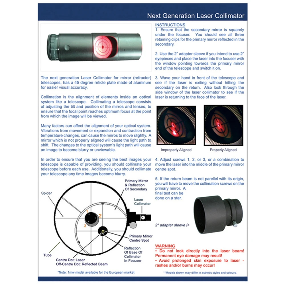 1 25 inches collimator 2inch adapter for newtonian marca telescope alignment 7 bright levels free global shipping
